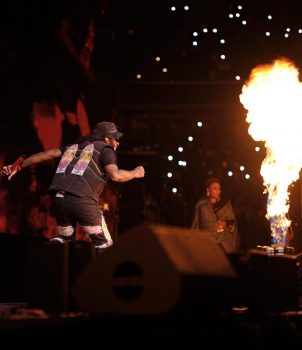 Burna Boy performing at an event