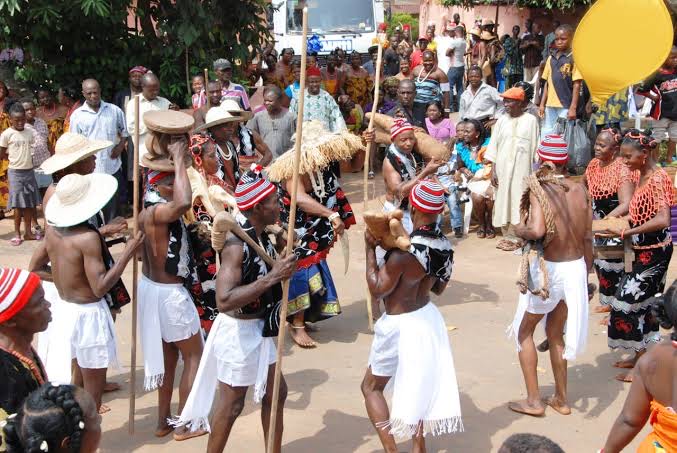 The New Yam Festival is celebrated in Igbo communities in south-eastern Nigeria