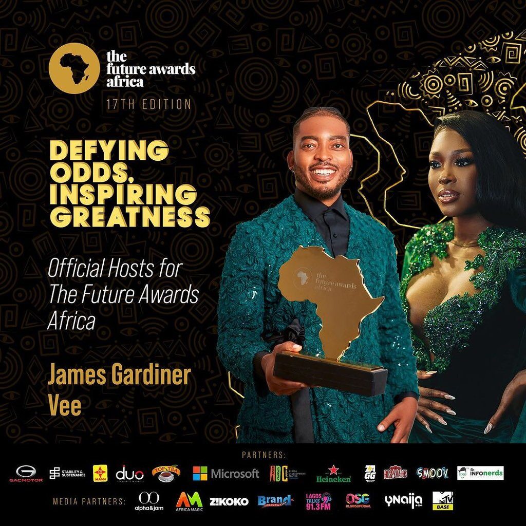 hosted by BBN reality star, Vee Iye and actor James Gardiner - Future Awards Africa - Afrocritik