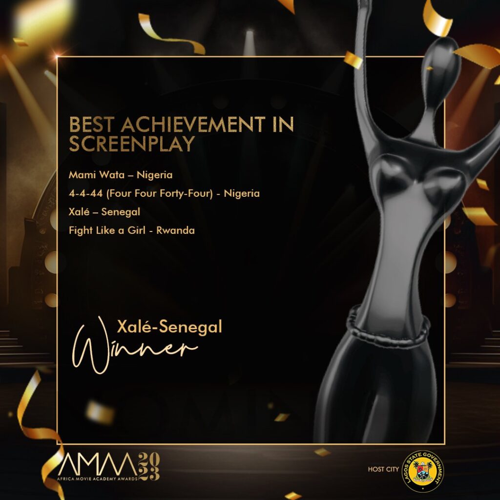 Best Achievement in Screenplay - Xale - AMAA 2023 - Afrocritik